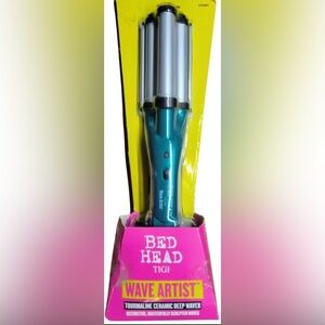 BedHead Wave Artist Tourmaline Ceramic Deep Waver - Blue and Silver